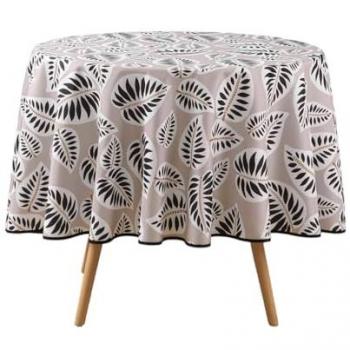 Runde Tischdecke Alma, Ø 180 cm, bedruckt aus Polyester, Schwarz