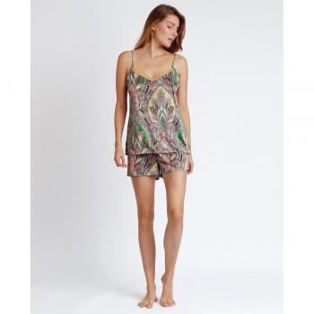 Admas Garden Bright Damen‑Casual-Pyjama: Spaghettiträger & Kaschmir