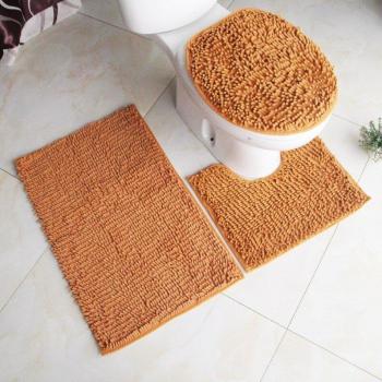 3pcs Anti-Slip Chenille Bath Rugs