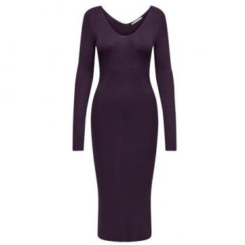 Vestido Morado de Only Julie con Cuello Piquet