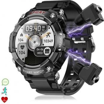 Smartwatch T96 de DAM con auriculares TWS y monitoreo de salud
