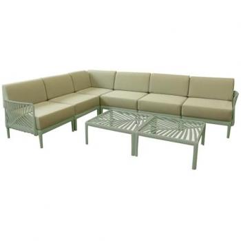 Milani Home Salotto Angolare Verde Oliva 258 x 77 x 332 cm