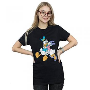 Disney Women’s Kissing Duck Boyfriend Top – 3XL, Black