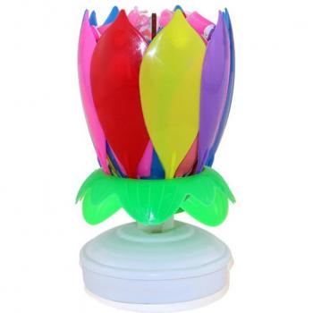 Upgraded Lotus Cake Candle with Multicolor Lights and Music