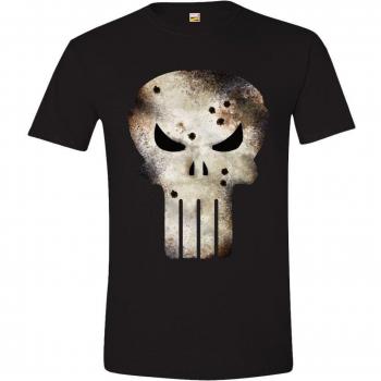 COTTON DIVISION Men's Punisher Shot T-Shirt, Black, Medium