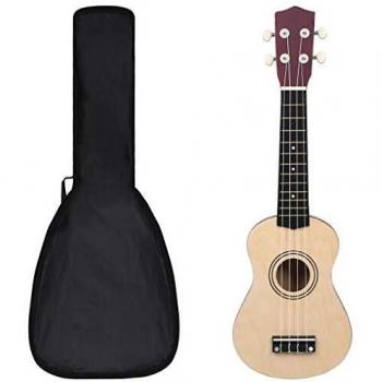 vidaXL Soprano Ukulele Set with Bag for Kids Light Wood 21
