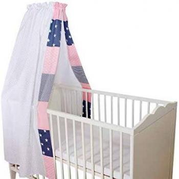 ULLENBOOM ® Betthimmel Baldachin OEKO-TEX® Baumwolle für Babybett 70x140 cm