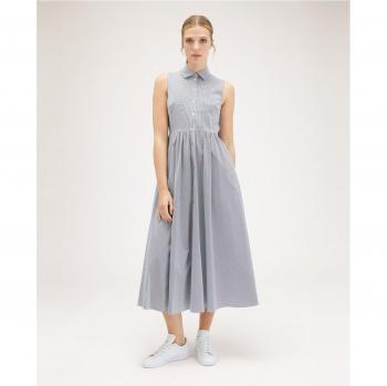 Vestido de estilo camisero de popelina a rayas