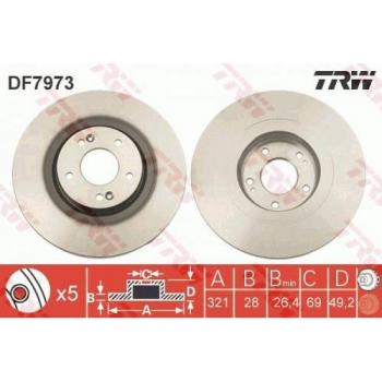 TRW Bremsscheibe für Hyundai/Kia Modelle DF7973 – 517122P700