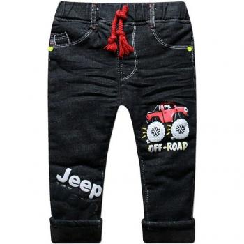 Pantalon thermique pour garçon 1-5 ans en denim noir DB-B02