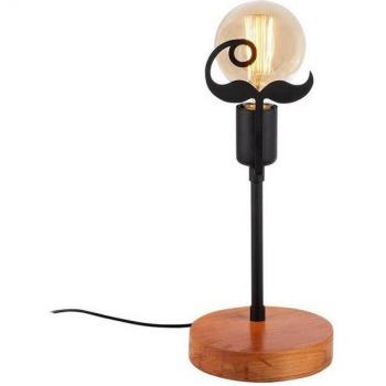 Lámpara Beami MR-1019 – Estilo Nogal Negro con Accesorios de Madera