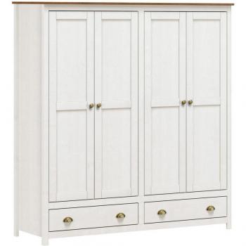 Armadio in Legno Bianco Shabby 176x185,5 cm We Home