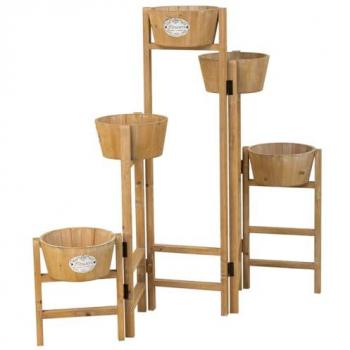 Alexandra House Living-Soporte para Maceta Alexandra House Living Marrón Madera de Paulonia 20 x 90 x 124 cm
