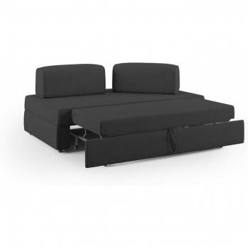 Canapé T02 Noir Sans Pouf Amovible