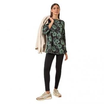Top Tunique Imprimé Fleurs 42 Vert