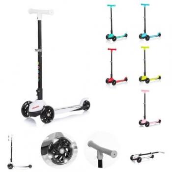 Chipolino Kinderroller Robby mit 3 LED-Rädern und Bremse in Weiß