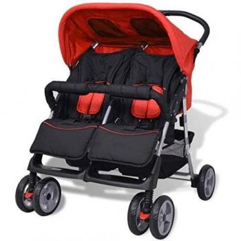 Red and Black Twin Baby Buggy