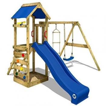 Portique Bois avec Balançoire et Toboggan pour Enfants