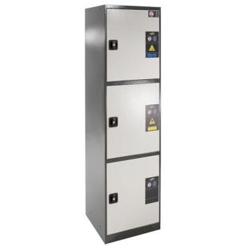 Asecos CS-CLASSIC-MultiRisk armoire de stockage de produits chimiques, portes à charnières, façade blanc pur, L 545 x P 520 x H 1950 mm