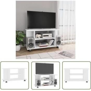 Mobile per TV in legno multistrato bianco, 80x40x45 cm – The Living Store