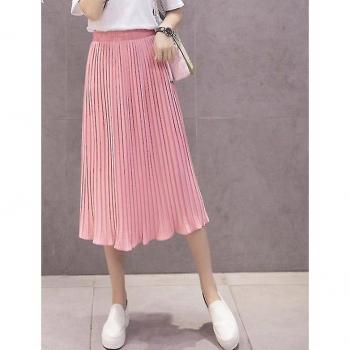 Jupe plissée haute taille rose M – Collection été