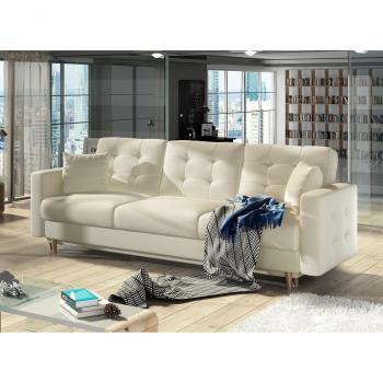 Canapé beige clair 3 places matelassé Anska