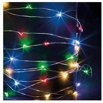 Luci a Nastro Multicolore 10m, 100 LED, Alimentazione Batteria