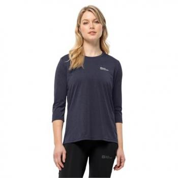 Jack Wolfskin Damen Shirt Crosstrail 3/4 T W, Blau, Größe: M
