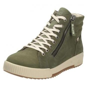 Rieker Damen Sneaker Stiefelette mit Reißverschluss in Grün, Größe 42