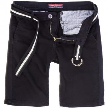 Rock Creek Herren Kurzchinoshorts – Gürtelsystem – Schwarz – RC‑2133 – 42