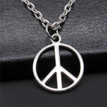 Collar Antiguo con Signo de la Paz en Plata y Bronce