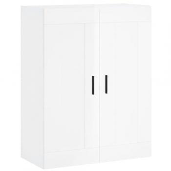VidaXL Стенен шкаф бял гланц 69,5x34x90 см