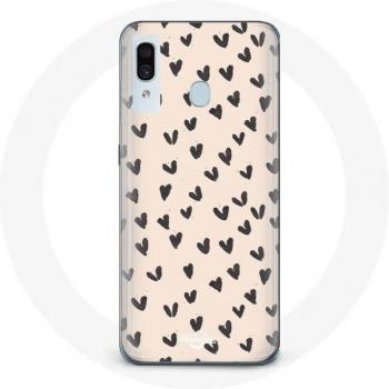 Abstract Texture Black Hearts Case for Samsung Galaxy A20e