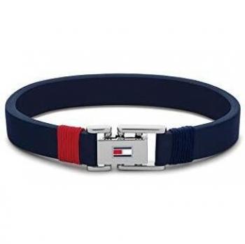 Bracciale uomo in pelle Tommy Hilfiger navy blu