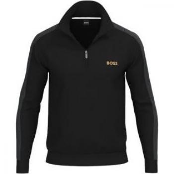 BOSS Chaqueta 1/4 Negra S – Versión casual en algodón