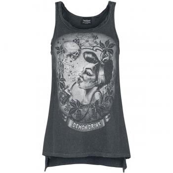 Vampiro Chic – Top Gris Oscuro para Mujer