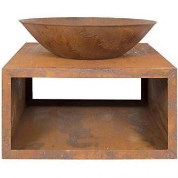 La Hacienda Moho Oxidised Steel Firepit Stand and Log Store 58263