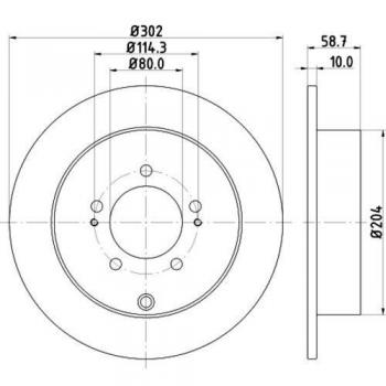 HELLA 8DD 355 119‑061 Disque de frein pour MITSUBISHI Outlander