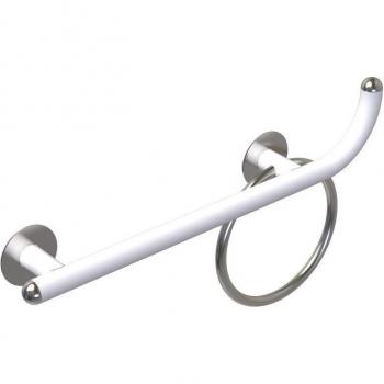 Maniglia sicurezza bagno Giotto 80 cm Destra Inox Bianco Opaco Goman