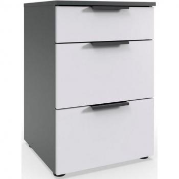 Nachtkommode WIMEX Level by Fresh To Go – 41 × 61 cm, weiße Front, grauer Korpus