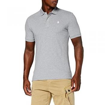 G-STAR RAW Dunda Slim Polo Homme, Noir (Grey HTR 906), Petit