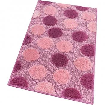 Tapis de Douche Antidérapant en Pois Mauve 65x40 cm