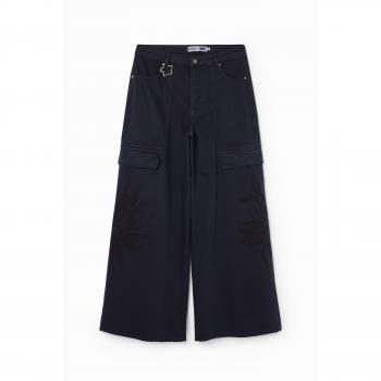 Collina Strada Pantaloni Cargo Desigual Fiori Nero 42