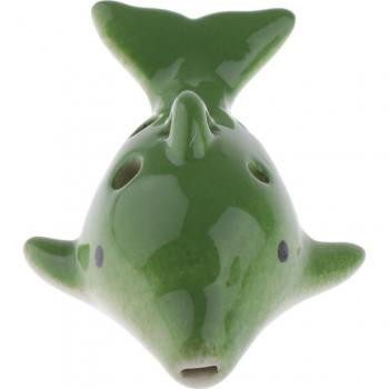 Keramische Altflöte mit Delfinen