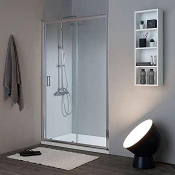 Châssis de douche en verre transparent, reversible 130 cm – Collection Giada