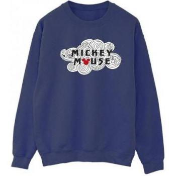 Mickey Mouse Damen Pullover mit Wirbel-Logo L weiß