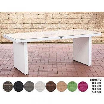 Table A Manger Avignon en Rotin Synthétique Blanc 200 cm