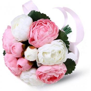 Grand Peony Silk Ribbon Wedding Bouquet