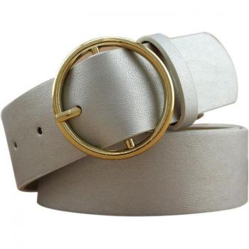 Cinturón de Mujer de Cuero Bohemio con Hebilla de Metal