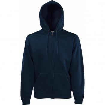 Donker mariene heren hoodie Fruit of the Loom, ritssluiting, kapuchon